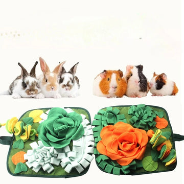 Pet Sniffing Mat for Small Animals Bunny Guinea Pig Foraging Mat Enrichment Activity Interactive Feeding Game Animals Pet Toys