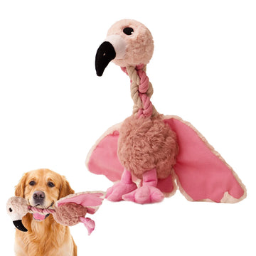 Plush Dog Toys for Big and Medium Breeds Dogs Squeaky Dog Toy with Durable Rope Chew Resistance Soft Fabric with Crinkle Paper