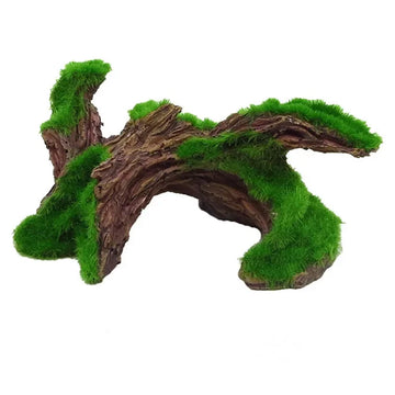 Aquarium Decoration Resin Wood for Fish Tank Decoration Wood Moss Root for Aquarium Ornaments Green Moss Fish Tank Decorative