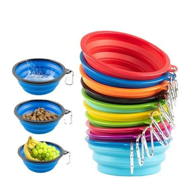 1000ML/350ML Dog Bowls Silicone Pet Cat Dog Food Feeder Travel Portable Feeding Bowl Food Container Puppy Food Container