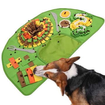 Dog Snuffle Mat for Enrichment Scent Puzzle Toy Hide Seek Treats Mental Stimulation Stress Relief Slow Feeder Tool