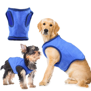 Dog Cooling Vest Breathable Summer Mesh Ice Pet Harness Portable Instant Cooling Coat for Puppy Outdoor Sport Walking Beach