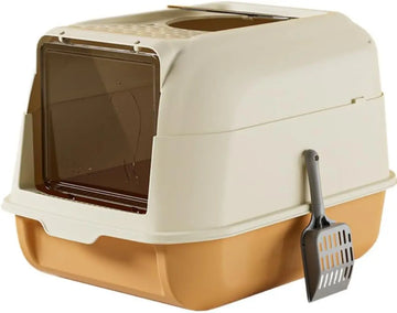 Jumbo Hooded Cat Litter Pan, Warm Privacy and Easy Access for Cleaning - Ideal for Larger Cat Breeds or Multiple Cat Households