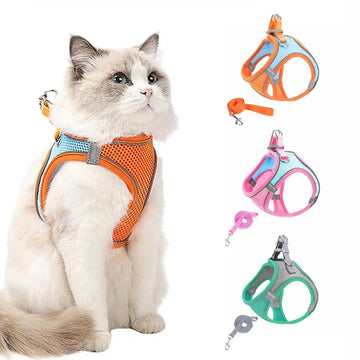Adjustable Cat Harness and Leash Set Escape Proof For Small Medium Dog Cat Breathable Reflective Kitten Chest Strap Pet Supplies