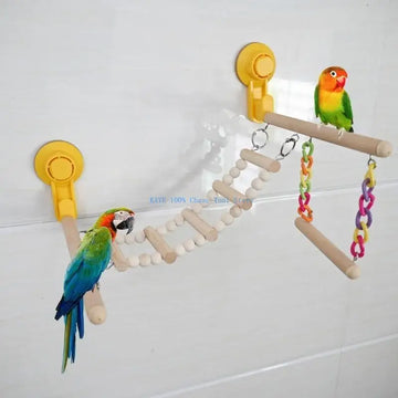 G6KA Suction Cup Bird Parrots Stand Branch Perch Rod Stand Conure Lovebirds