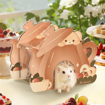 Coffee Series Acrylic Hamster House Small Animal Cage Landscaping Supplies Rat Accessories Chipmunk Mouse Nest Small Pet Toy