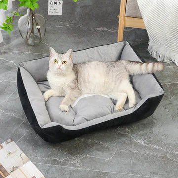 Large Dog Bed Warm House, Candy Color Square Pet Nest Kennel for S/M/L/XL Dogs Cats Puppy, Cozy Basket