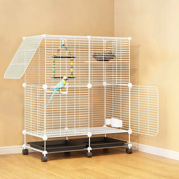 Birdcage Parrot Cage Household Large Tiger Skin Black Phoenix Peony Starling Special Luxury House with Tray