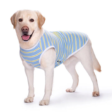Big Dog Clothes Spring and Summer Golden Hair Labrador Extract Medium and Large Dog Cotton Free Stripe Tank Top