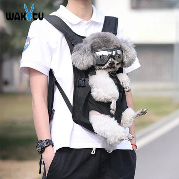 Wakytu Shoulder Pet Bag Backpack Breathable Dog Bag Going Out Portable Dog Backpack Walking Dog Cat Pet Chest Bag