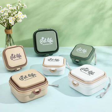 Feeder Travel Tableware Durable Pet Supplies for Dogs Portable Thickened Folding Pet Bowls Double Outdoor Dog