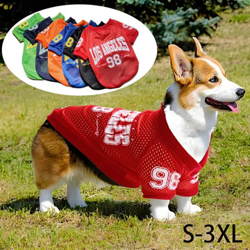 Mesh Breathable Dog Clothes Schnauzer Teddy Sport Medium Dog Jersey Basketball Clothing Puppy T-Shirts Summer Pet Cat Shirts
