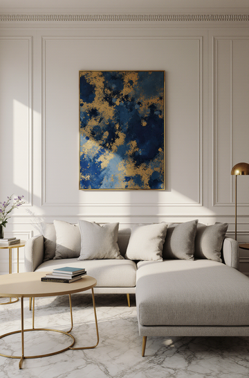 How to Style a Luxury Living Room with Gold and Blue Accents | ElmoreLewis