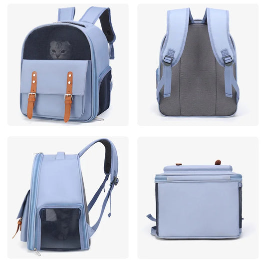 Large Capacity Portable Cat Carrier Backpack Breathable Pet Travel Bag Wear-resistant Foldable Cat Bag for Kitten