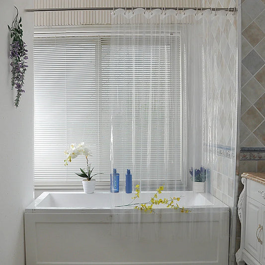 Transparent Shower Curtain Waterproof Clear White PEVA Bath Curtains Liner for Bathroom Mildew Home Hotel with Free Hooks