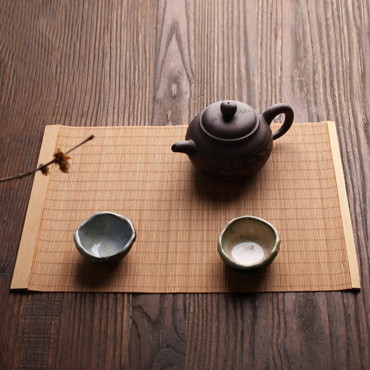 New Natural Bamboo Table Mat Tea Dining Hot Insulated Table Runner Japanese Style Natural Woven Placemat Coaster Cup Pad