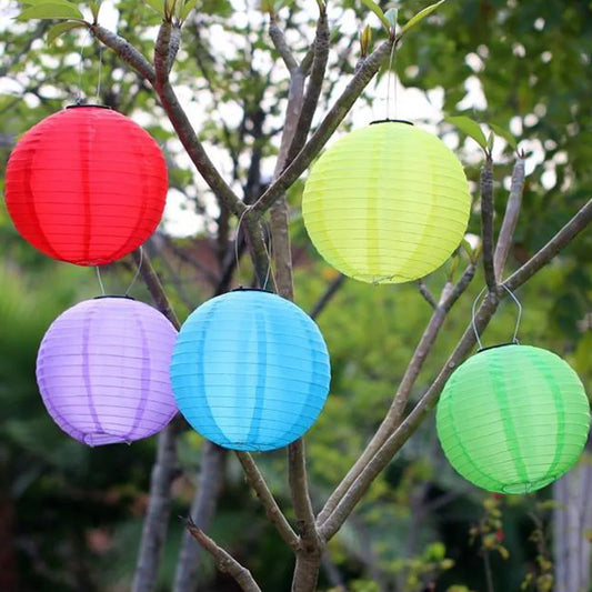 8Inch IP55 Waterproof LED Solar Lantern Lamp Hanging Light for Outdoor Yard Festival Celebration Party Garden Decoration Lamp