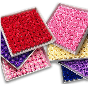 81Pcs Artificial Soap Rose Flower Heads for Wedding Decor Valentine's Day Gifts Living Room Home Arrangements