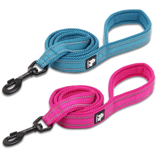 Truelove 110Cm Mesh Padded Dog Leash Pink Durable Reflective Safety Leash For Dog Pet Lead Leashing Nylon Training Dog Leashes