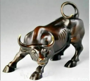 Big Wall Street Bronze Fierce Bull OX Statue NR223