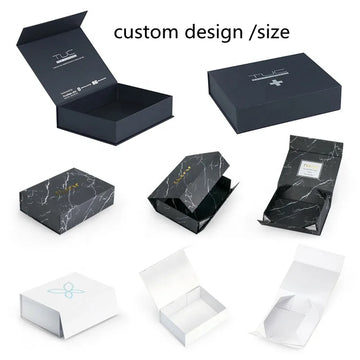 20pcs/lot cusotm logo size Wholesale Luxury Foldable Rigid Paper Gift Box Custom Printing Elegant Magnetic Cardboard Gift Box