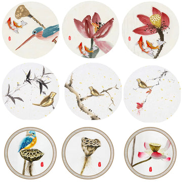 6" 7 "8"  Decorative Wall Hanging Plate Art Decoration Plates Room/home/hotel Decor Landscape Flower Ceramic Crafts