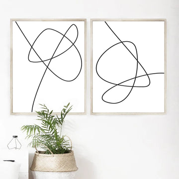 Modern Abstract Line Drawing Art Print Black White Pictures Minimalist Wall Art Canvas Painting Scandinavian Poster Home Decor