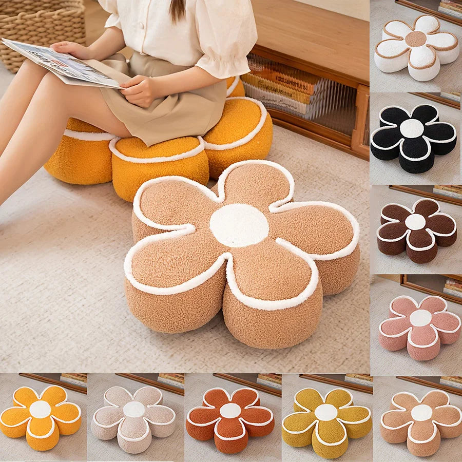 50cm Flower Pillows Soft Flower Shaped Floor Cushion for Living Room Bedroom Sofa Couch Winter Warm Decoration