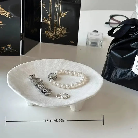 Simple Creative Irregular Ceramic Jewelry Storage Tray Jewelry Earrings Display Give Friends Sundry Tray Living Room Desktop