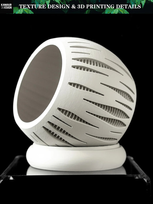 3D Printed Plant Pot Biodegradable Flower Planter for Home  Pots for Plants DecorRound flowerpot Eco-Friendly Sustainable Gift