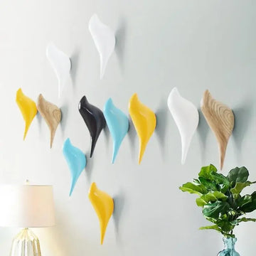 1Pc Creative Bird Shape Wall Hooks Home Decoration Storage Resin Wood Grain Storage Rack Bedroom Door After Coat Hat Hanger Hook