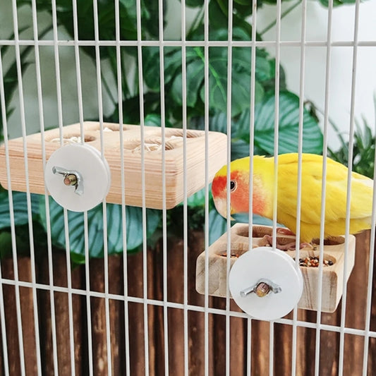 Natural Parrots Foraging Toy with Jumping Platform Pet Bird Accessory