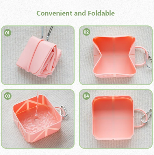 Collapsible Silicone Pet Travel Bowl-Portable Foldable Dog Cat Bowl for Outdoor Feeding and Drinking, Leak-Proof Food Water Dish