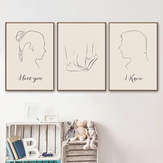 Abstract Minimalist Line Heart Love Quote Wall Art Canvas Painting Nordic Posters And Prints Wall Pictures For Living Room Decor