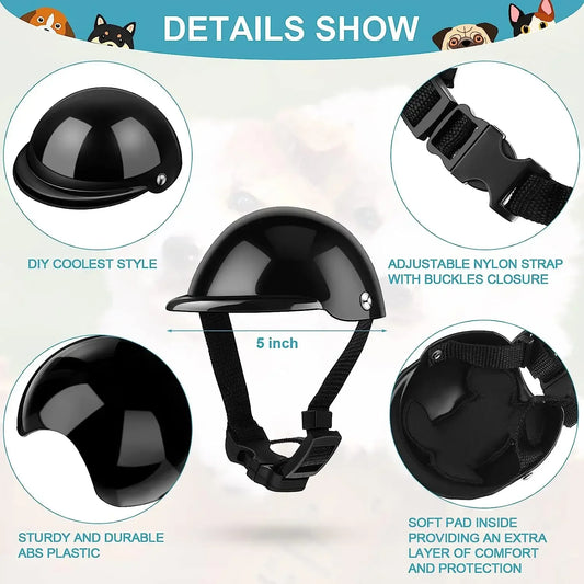 Dog Sunglasses and Pet Helmet Set,Dust Wind UV Protection Dog Glasses Dog Helmet and Goggles Adjustable Dog Motorcycle Helmet
