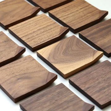 Black Walnut Angled Coaster Solid Wood Insulated Tea Set Mat Creative Cup Pot Holder Kitchen  Accessories