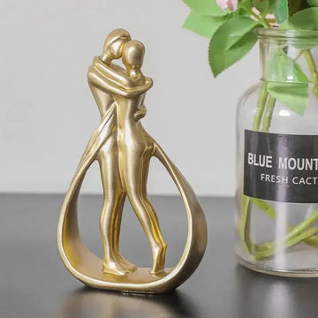 Contemporary Embrace Sculpture: Stylish Abstract Art Piece for Elegant Living Room & Home Decor