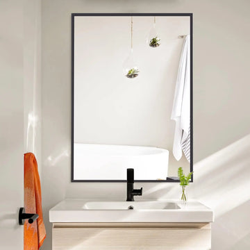 Bathroom Mirror for Wall, 20x28 Inch Rectangle Mirrors with Metal Frame, Modern Vanity Wall Mirror Decor for Entryway Hangs