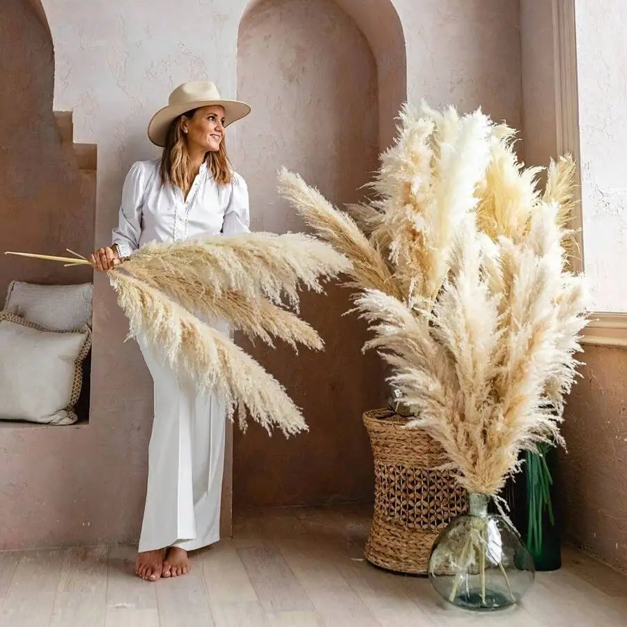 5 Stalks of Tall Fluffy Pampas Grass 39 Inches Tall Pampas Grass Bouquet Weddings Homes Parties Office Valentine Day