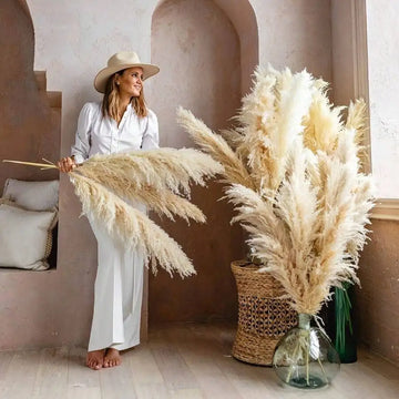 5 Stalks of Tall Fluffy Pampas Grass 39 Inches Tall Pampas Grass Bouquet Weddings Homes Parties Office Valentine Day
