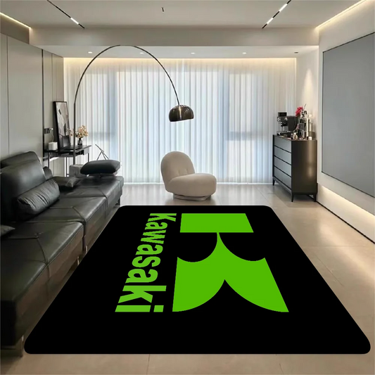 Kawasaki Motorcycle Garage Room Mats Cheaper Anti-slip Modern Living Room Balcony Printed Household Carpets
