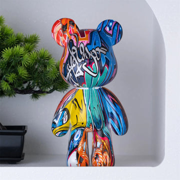Resin Bear Statue Decor for Home, Art Figurine Animal Sculpture Ornament for Indoor，Room，Desktop