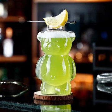 320ml Bear Shaped Cocktail Cup Novelty Drinking Glasses Juice Wine Glass Transparent Beer Glassware for Homes Bar