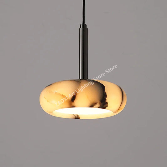 Modern Marble LED Pendant Lamp Bedroom Bedside High-end Natural Stone Chandelier Living Dining Room Home Decor Hanging Light