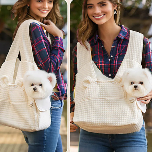 Four Seasons Kangaroo Pouch for Dog Adjustable Carrier Sling for Small Dogs X-cross Webbing Carrying Bag Breathable Pet backpack