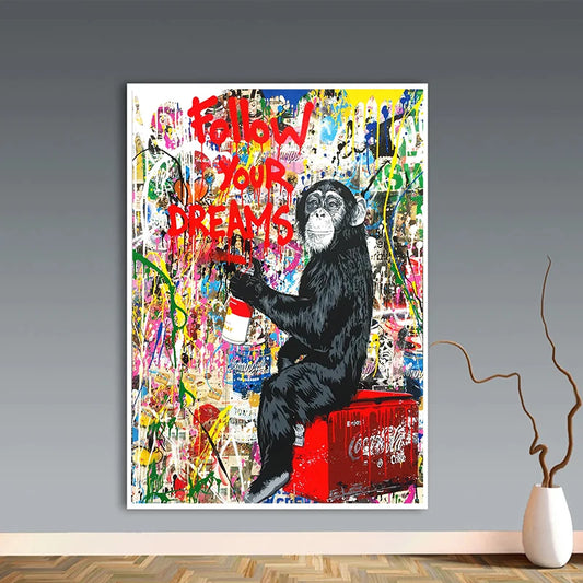 Graffiti Street Wall Art Pop Art Posters Banksy Portraits of Famous People Abstract Oil Paintings Printed Living Room Home Decor