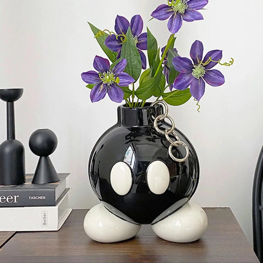 1Pc Original High-Looking (Boom) Ceramic Vase, Bomb Vase, Ins Style Home Decoration Ornaments Living Room Corridor Entrance Balcony
