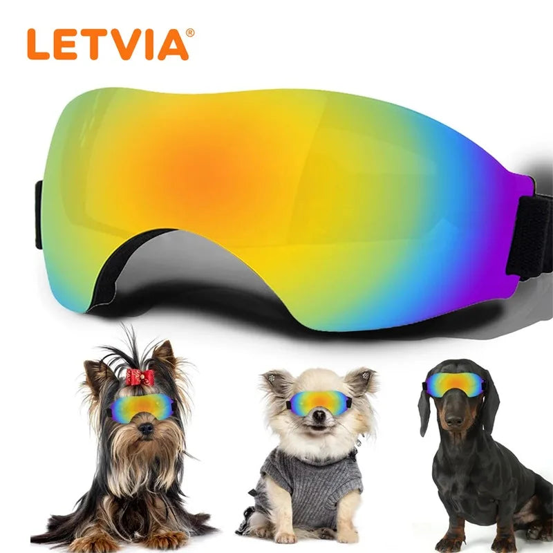 LETVIA Dogs Glasses Windproof Goggles for Large Medium Small Dogs Pet Motorcycle Sunglasses Fashionable Cool Pet Accessories