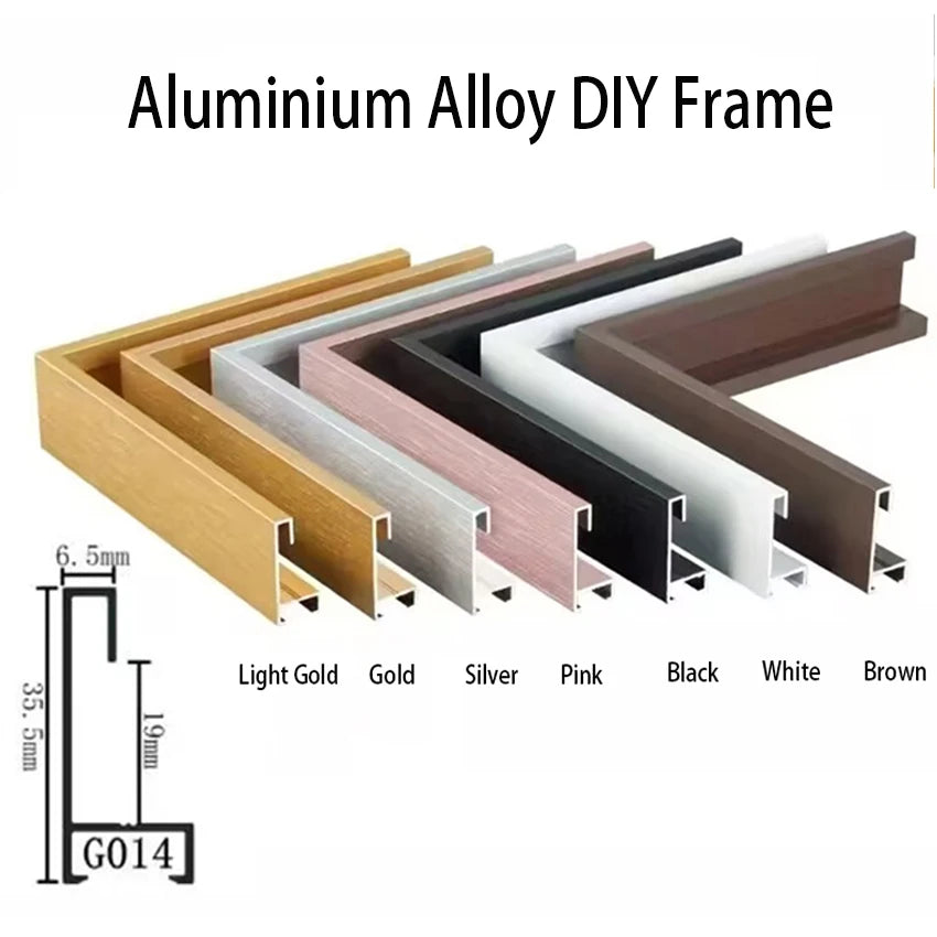 5 Colors Large Aluminum Picture Frames, And Inner Wooden Diy Framed, Kit for Oil Paintings, Artwork Wall Art Diy Framed