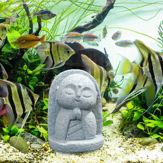 Zen Buddha Sculpture Cute Handmade Craft Delicate Mini Fish Tank Decor for Bedroom Courtyard Bookshelf Outdoors House Toys